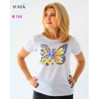 Жіноча футболка для вишивки бісером або нитками "Метелик 4"